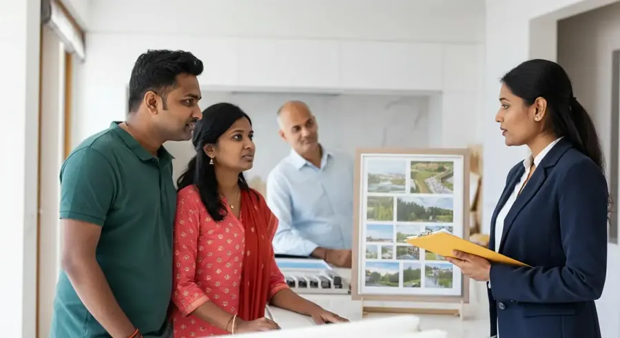 A Godfather Realty advisor walking a family through property plans