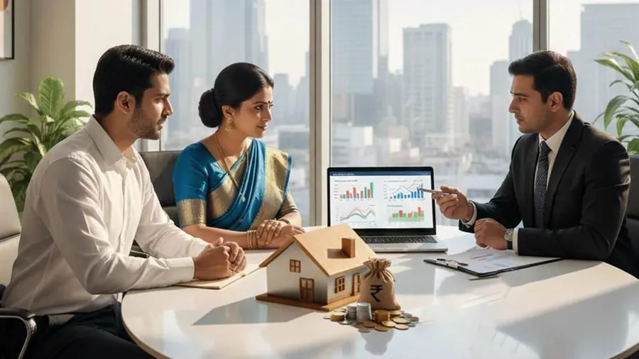 Documentation meeting with a house model on the table